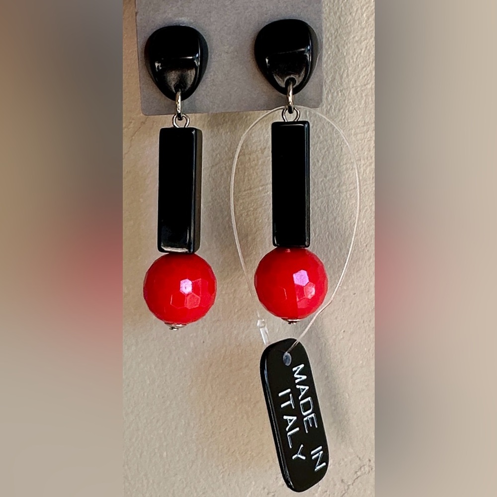 Italian Red and Black Jewelry Set